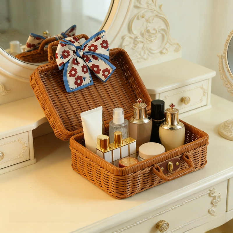 手工藤編收納手提禮盒新年節日紀念禮品籃