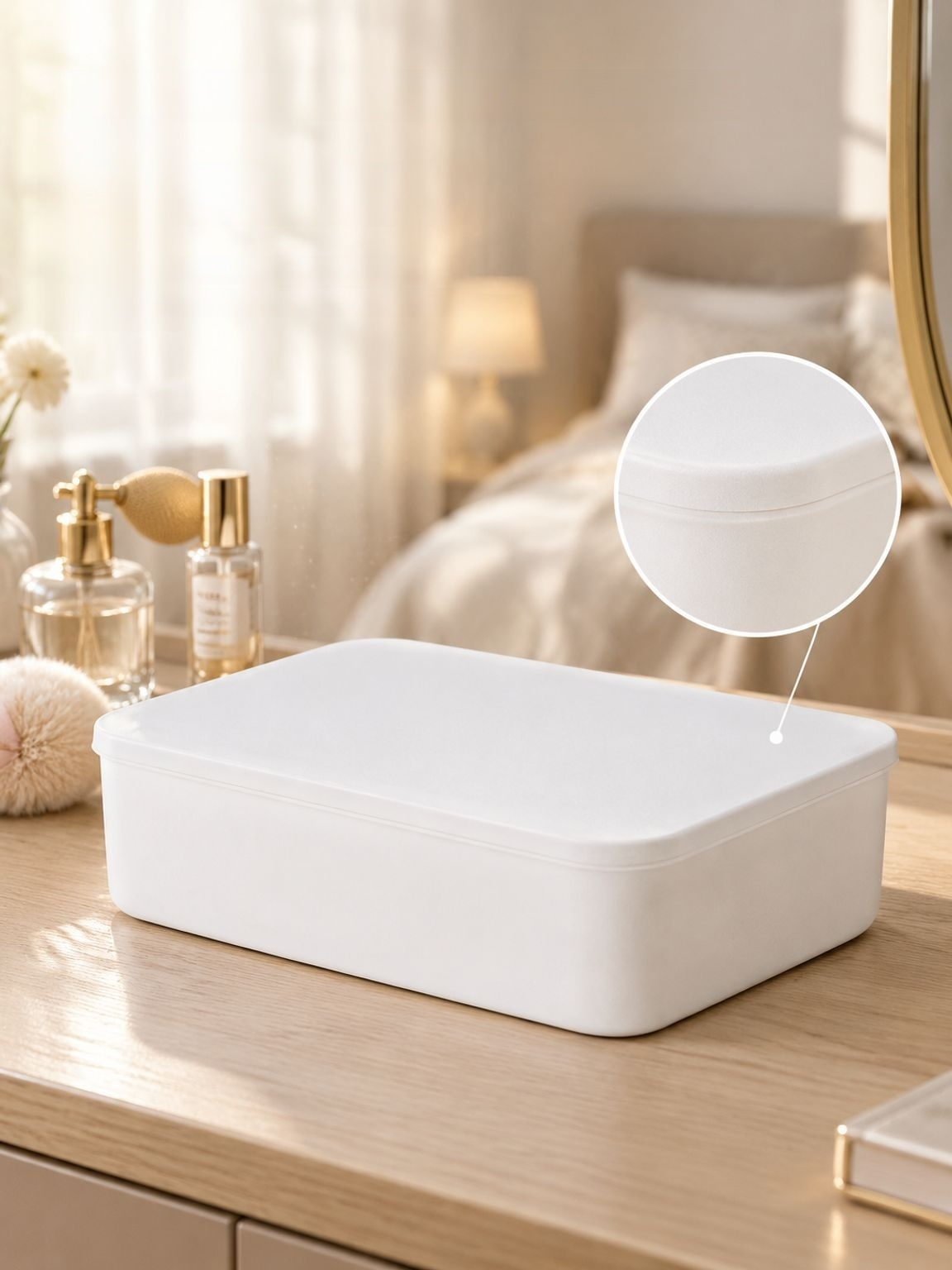 Desktop sundries storage box for cosmetics makeup and snack organization