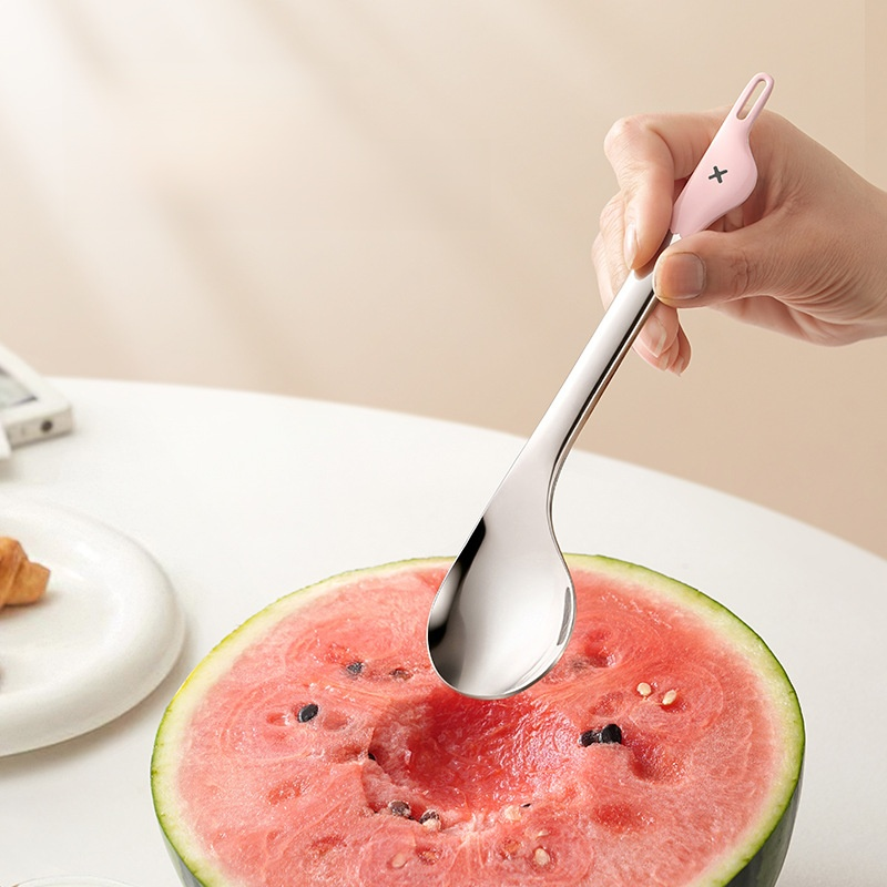 Stainless Steel Cartoon Duck Watermelon Spoon Multifunctional Stylish Tableware