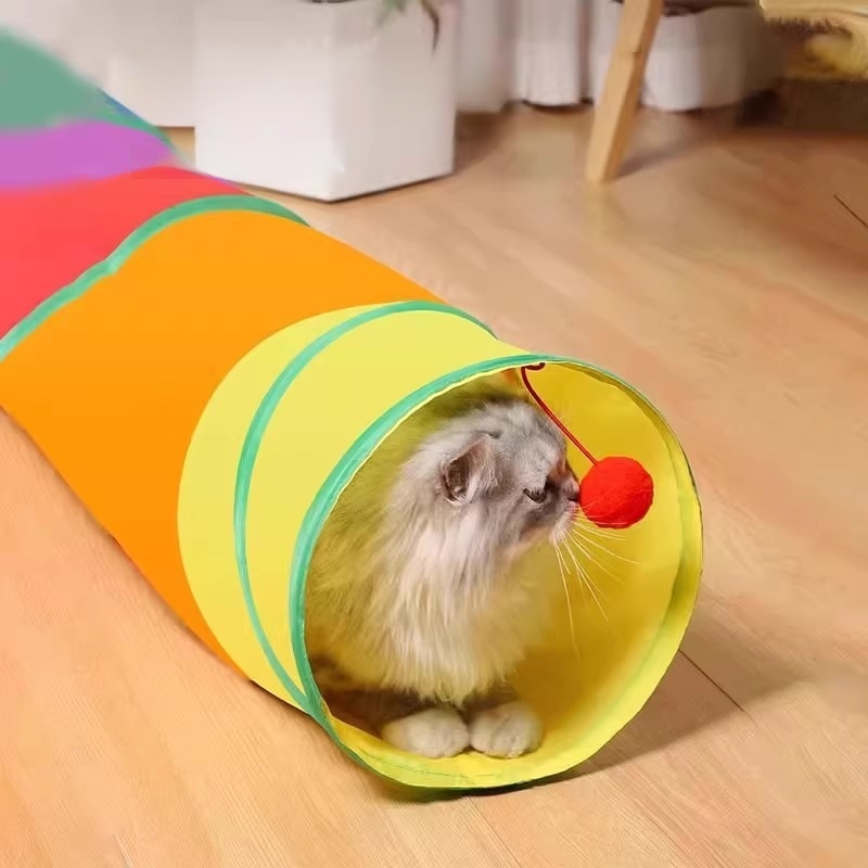 Rainbow Foldable Cat Tunnel