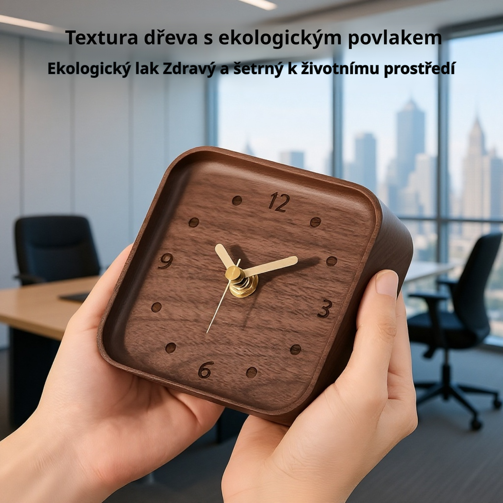 Přírodní dřevěné stolní hodiny – domácí dekorace