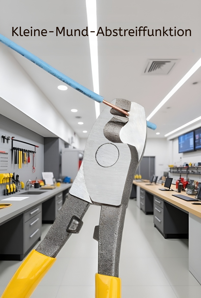 Multifunktionales Abisolierwerkzeug beim Abisolieren eines Kabels