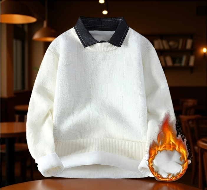 高級感のあるベルベット素材セーター