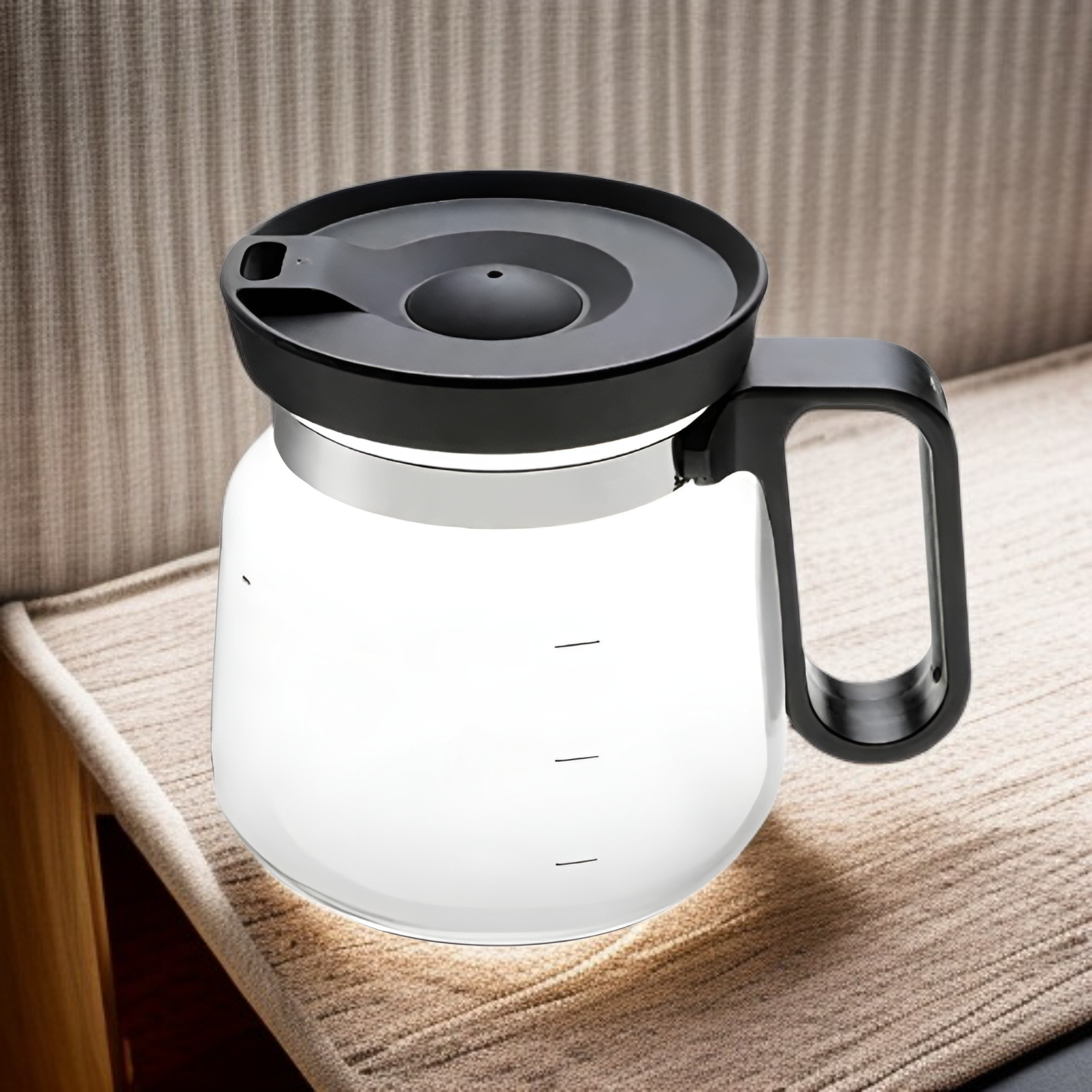 كوب قهوة على شكل إبريق، زجاجي مقاوم للحرارة، سهل الحمل والتنظيف