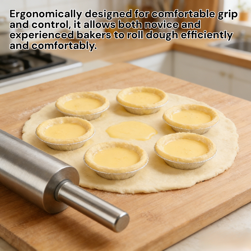 304 Stainless Steel Dough Rolling Pin 47*7.6cm