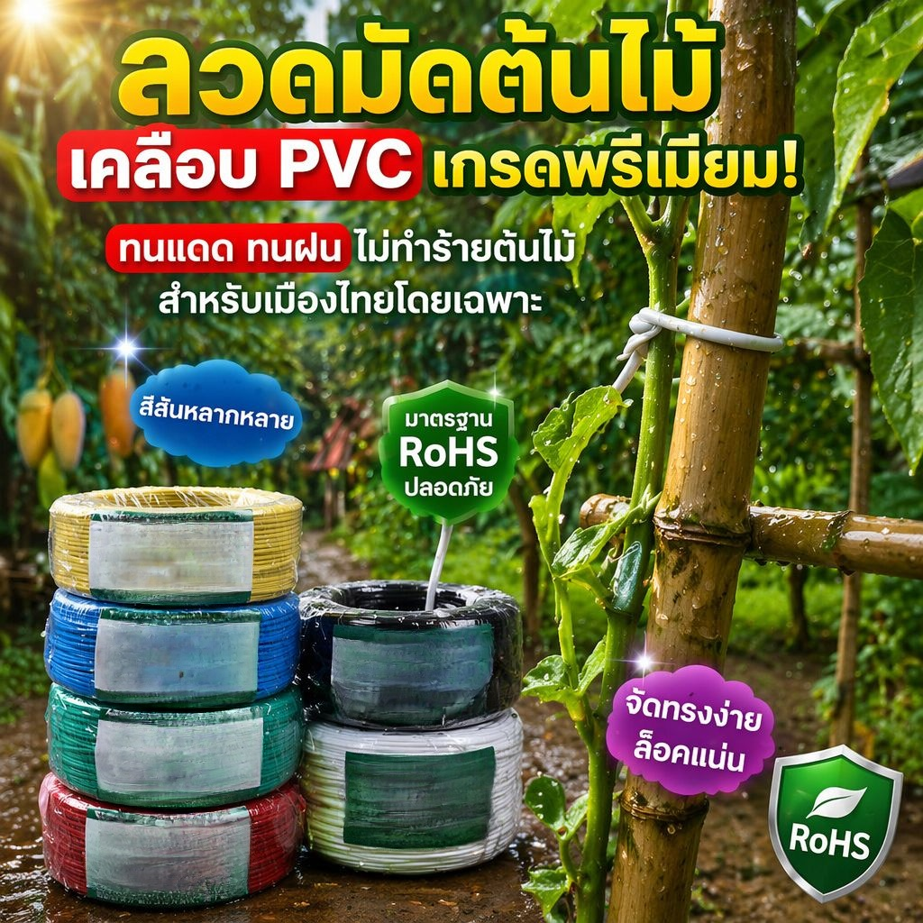 สายรัดสวนเคลือบพลาสติก
