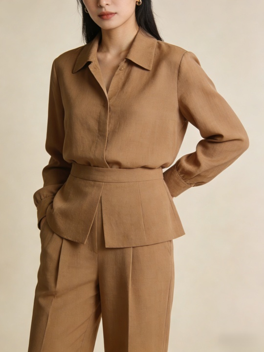 Hochwertiger, taillierter Anzug in Kamelfarbe