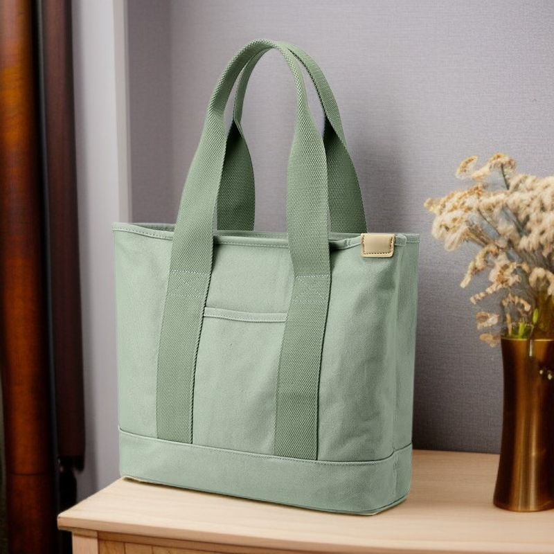 Bolsa de almuerzo de lona multifuncional, bolso de hombro para oficina, bolso tote elegante