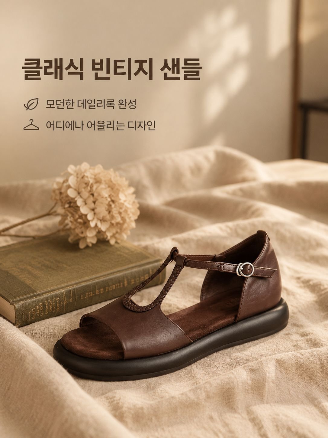 빈티지 우븐 로마 샌들