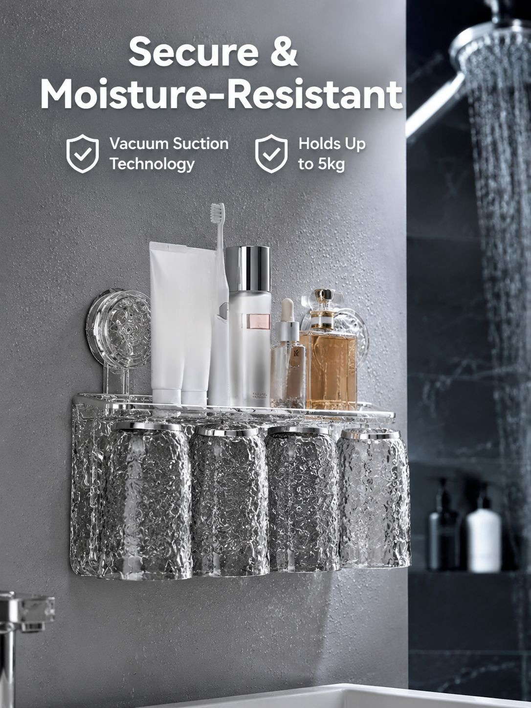 Multifunctional Toothbrush and Toothpaste Organizer with Rinse Cup