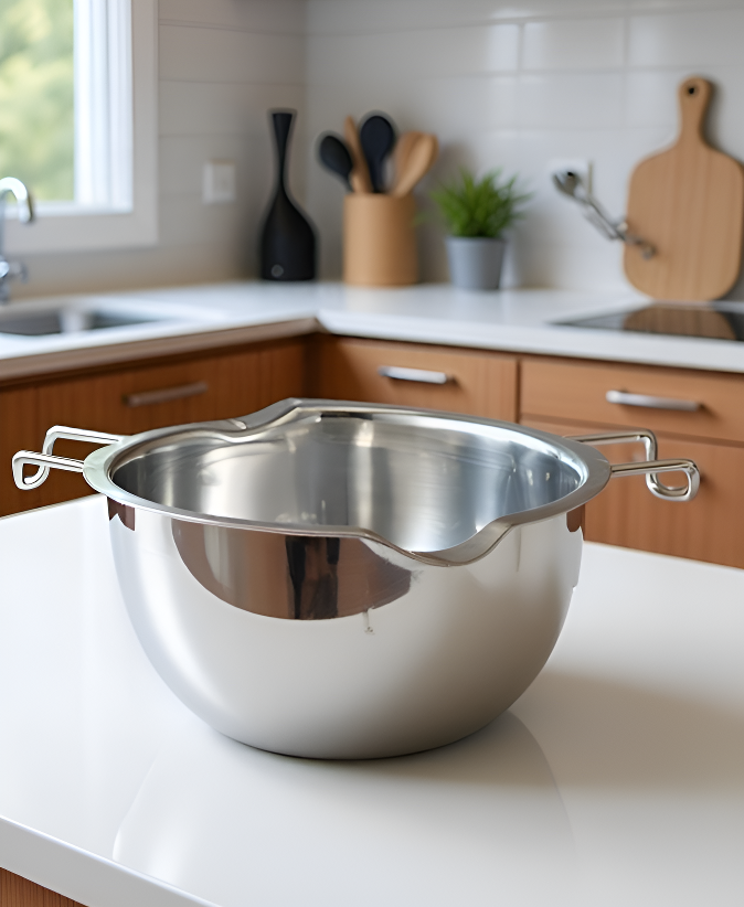 Olla para repostería fondiendo chocolate