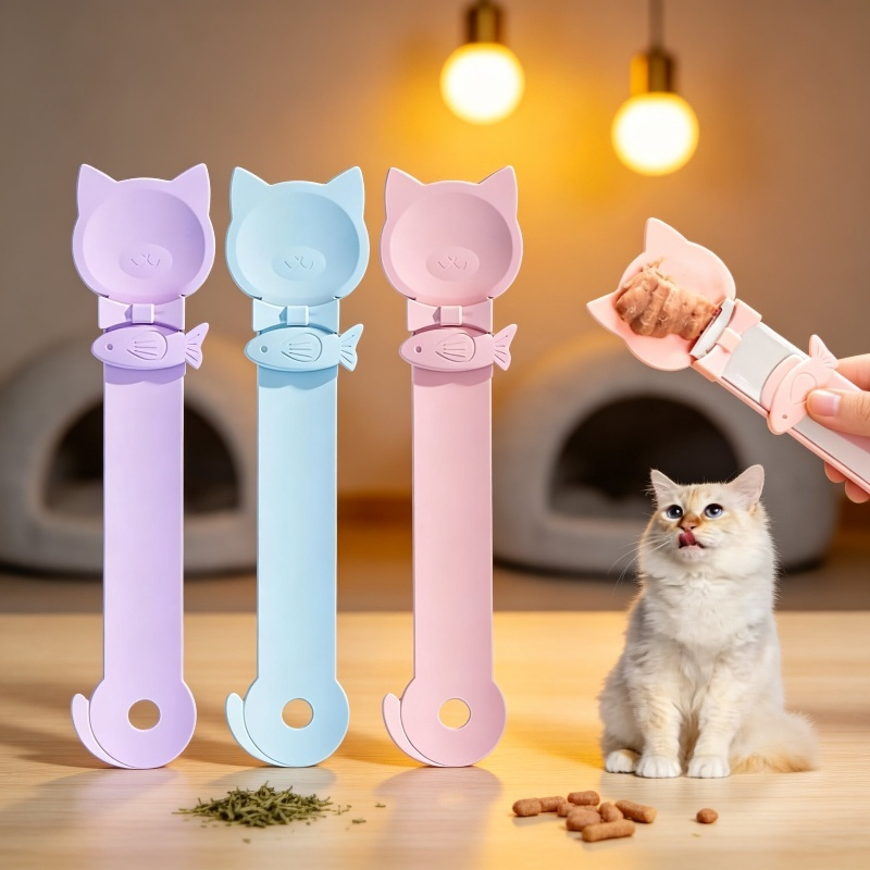 Leckerli-Futterautomat für Katzen, Fleischpüree-Löffel, geniales Werkzeug