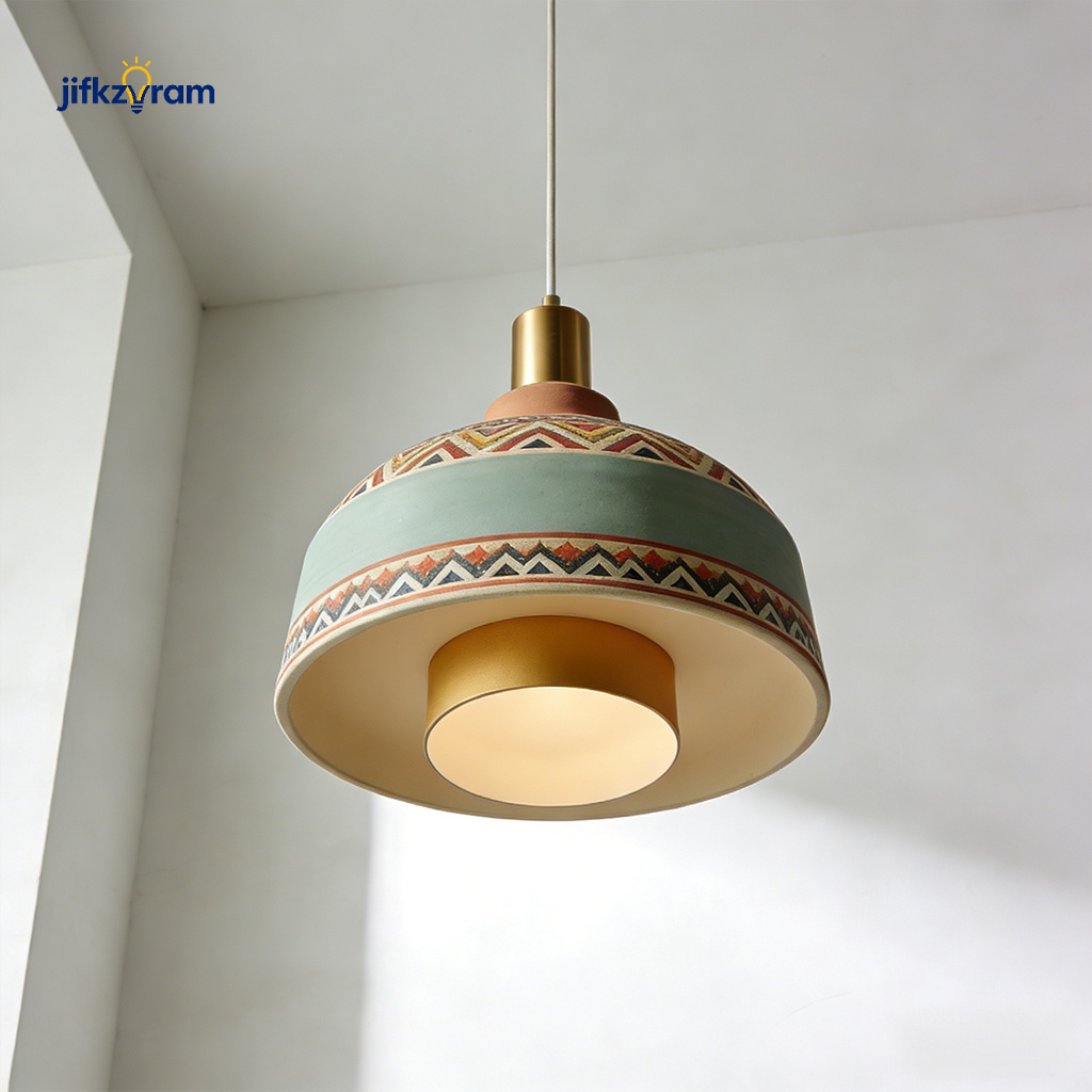 Lámpara colgante con acabado metálico moderno