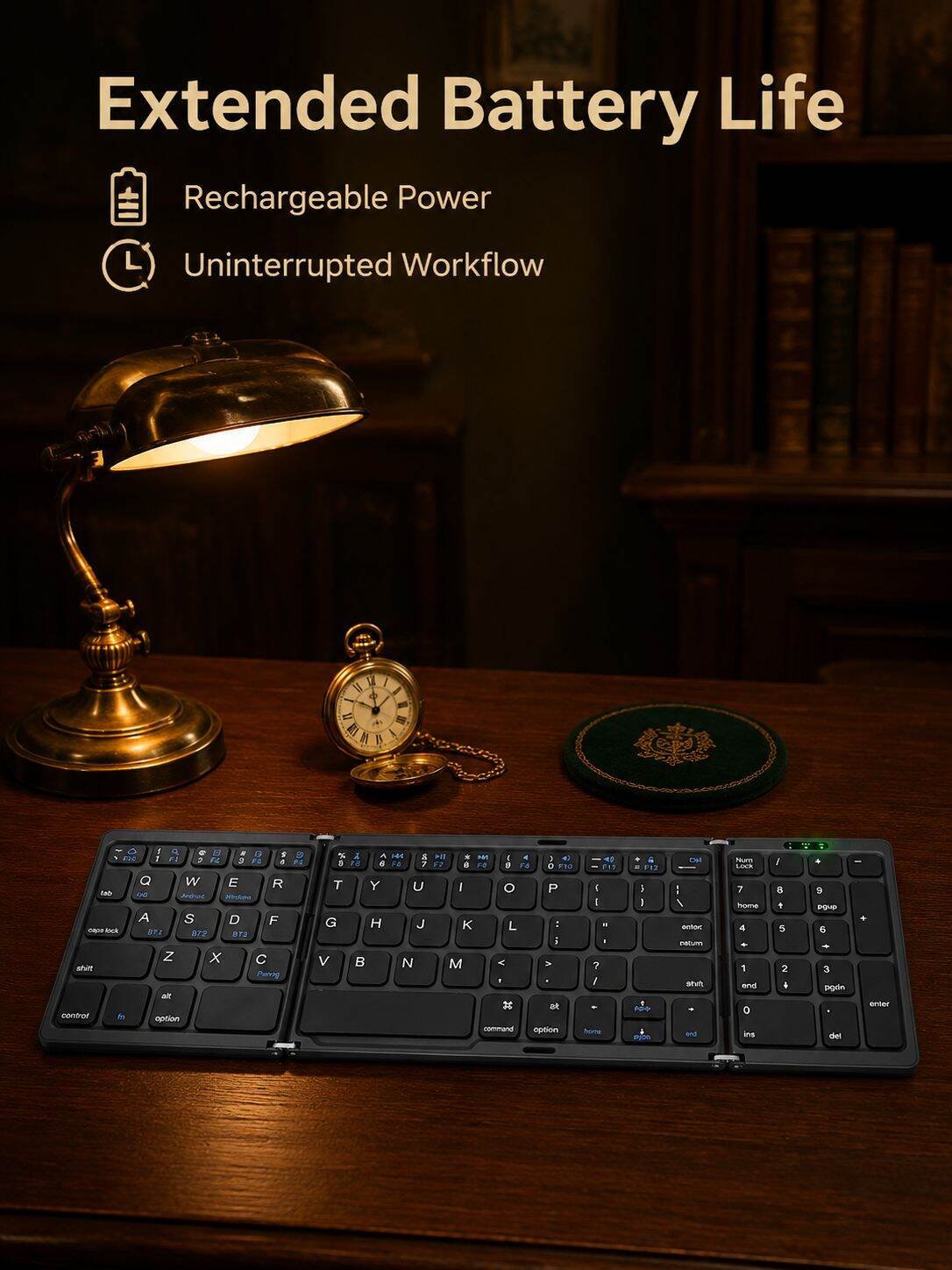 Three-Fold Bluetooth Wireless Portable Keyboard
