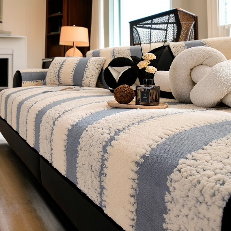 가죽 소파 미끄럼 방지 두꺼운 방석 면 융 소파 쿠션 커버 롱 커버 담요 가죽 소파 커버 커버 소파 쿠션 면 융 롱 커버 담요