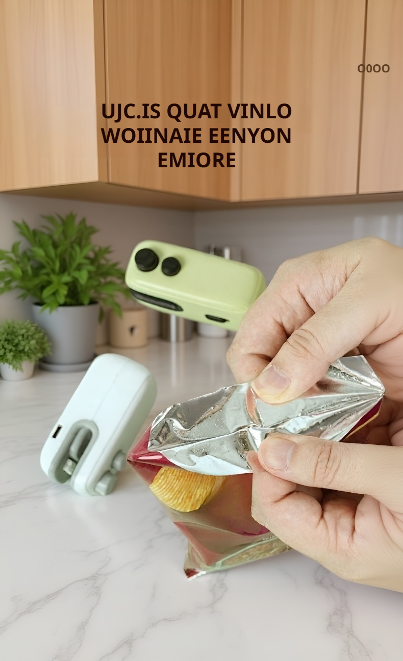 Sellador portátil para bolsas plásticas en uso