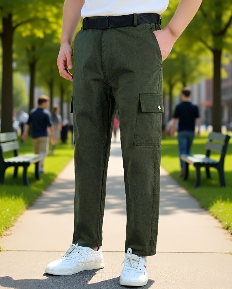 남성 와이드 일자 내마모성 작업 팬츠 전체 모습