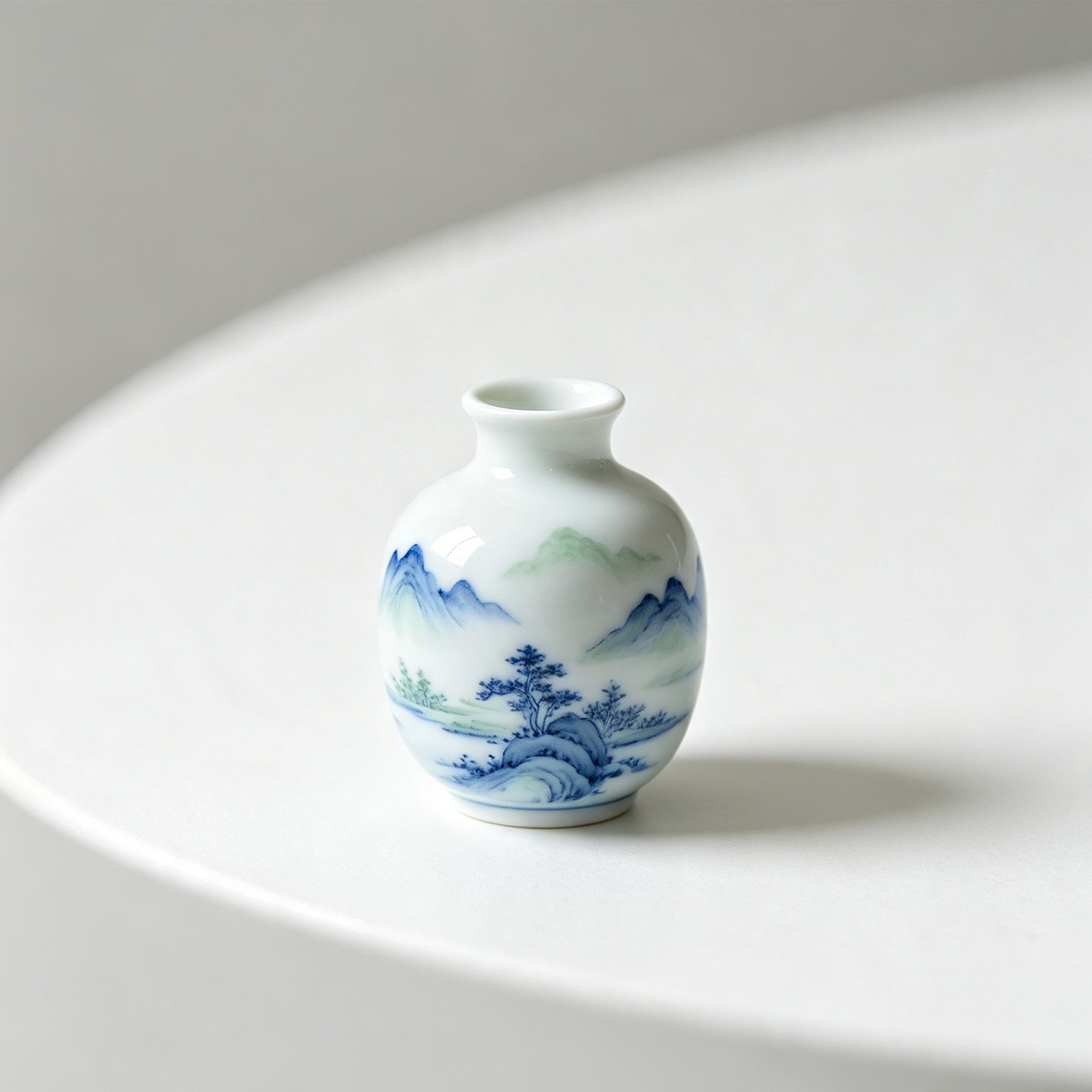 Traditional Chinese porcelain bottle with floral design