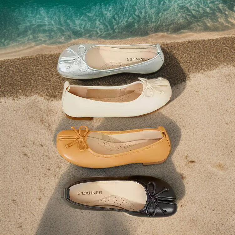 레드 단화 여 플랫 컴포트화 여성 구두 리본 발가락 봄가을 여름 단화