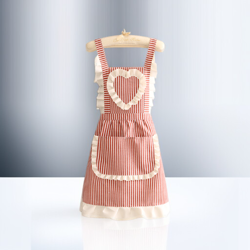 Easy to clean women's apron in natural fabric