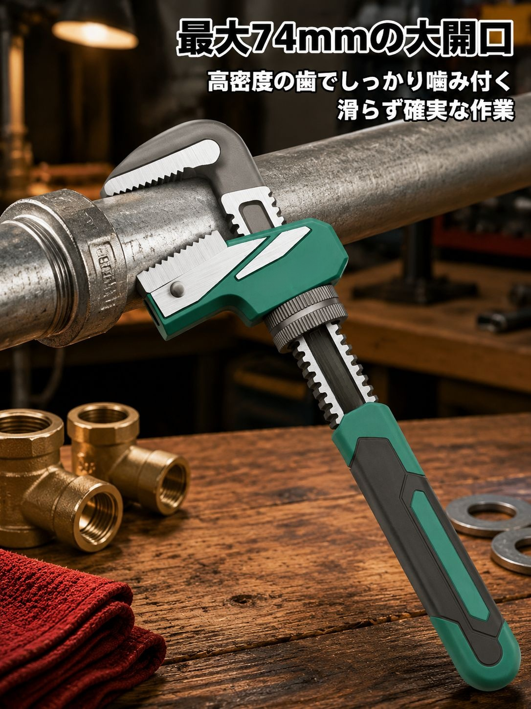 YH密着型大口パイプレンチ
