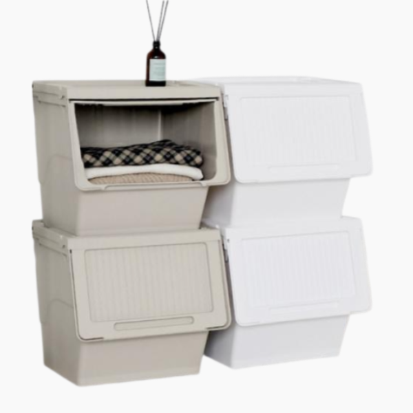 가정용 대용량 수납함 잡동사니 옷 장난감 간식 보관함 생활용품 정리 대용량 플립 수납함