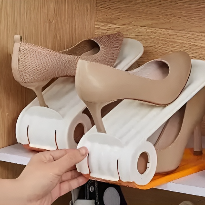 Porte-chaussures pliable à double niveau