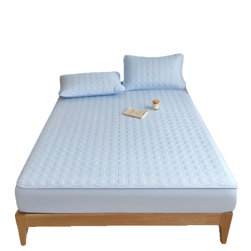 Thick Quilted Mattress Protector, Single Layer, Breathable, Stain Guard Fitted Sheet, All Seasons