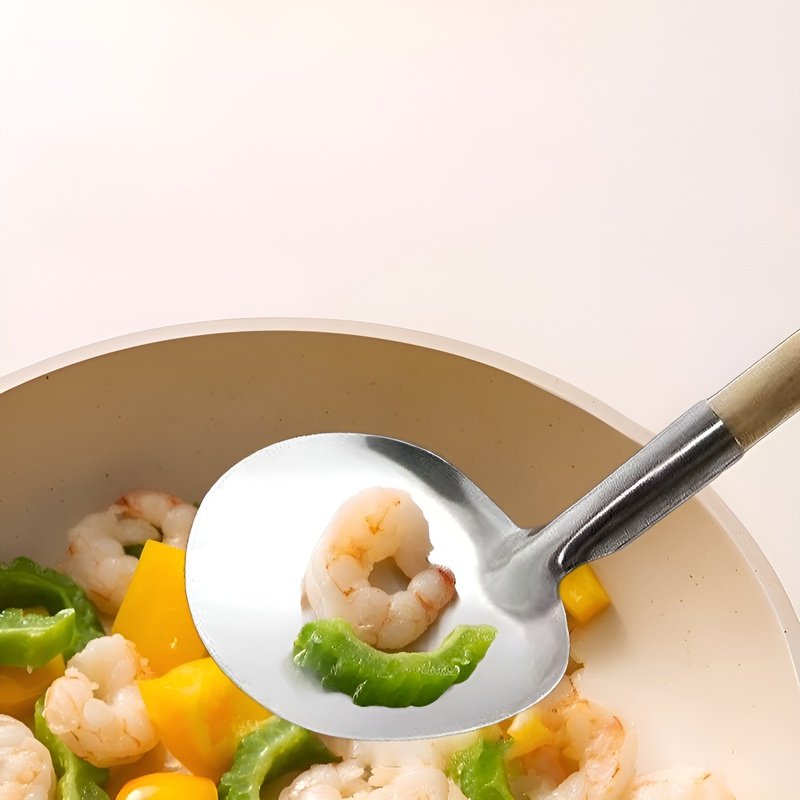 원목 손잡이 논스틱팬 전용 원형 볶음용 뒤집개 겸용