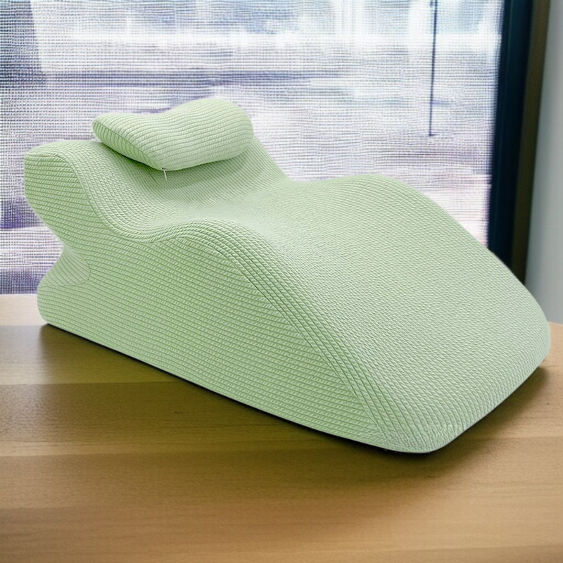 Prone sleeping pillow for bed with memory foam backrest