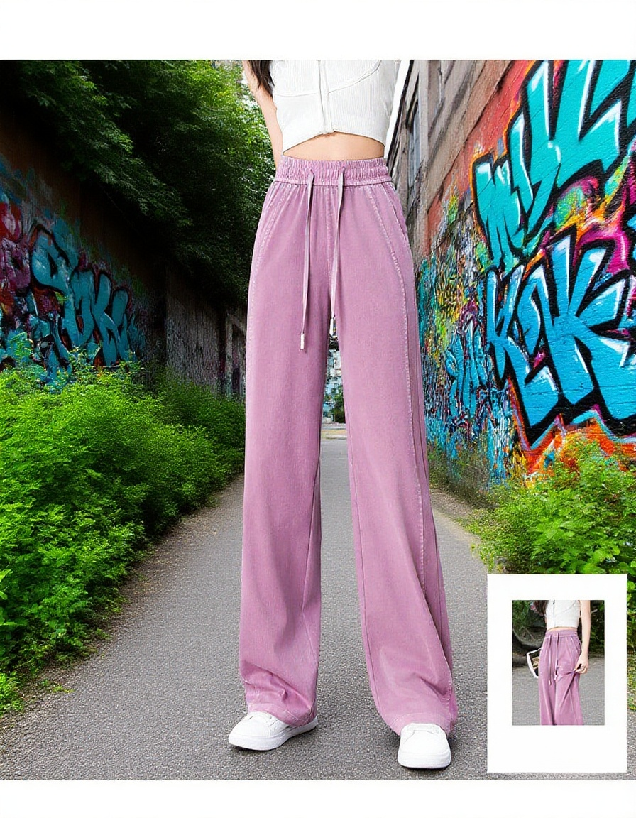 텐셀 소재의 와이드 데님 팬츠 디테일