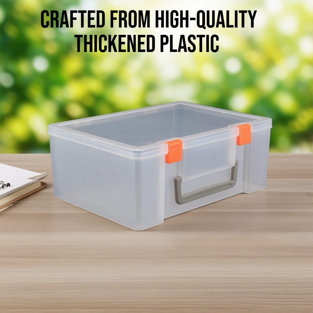 Transparent handheld double-layer thick plastic toolbox