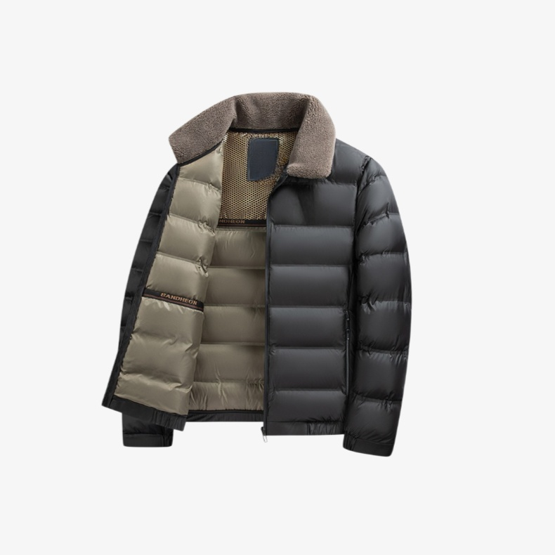 남자 겨울 비즈니스 캐주얼 패딩 퍼 칼라 터틀넥 기모 도톰 패딩 아빠 겨울 보온 패딩