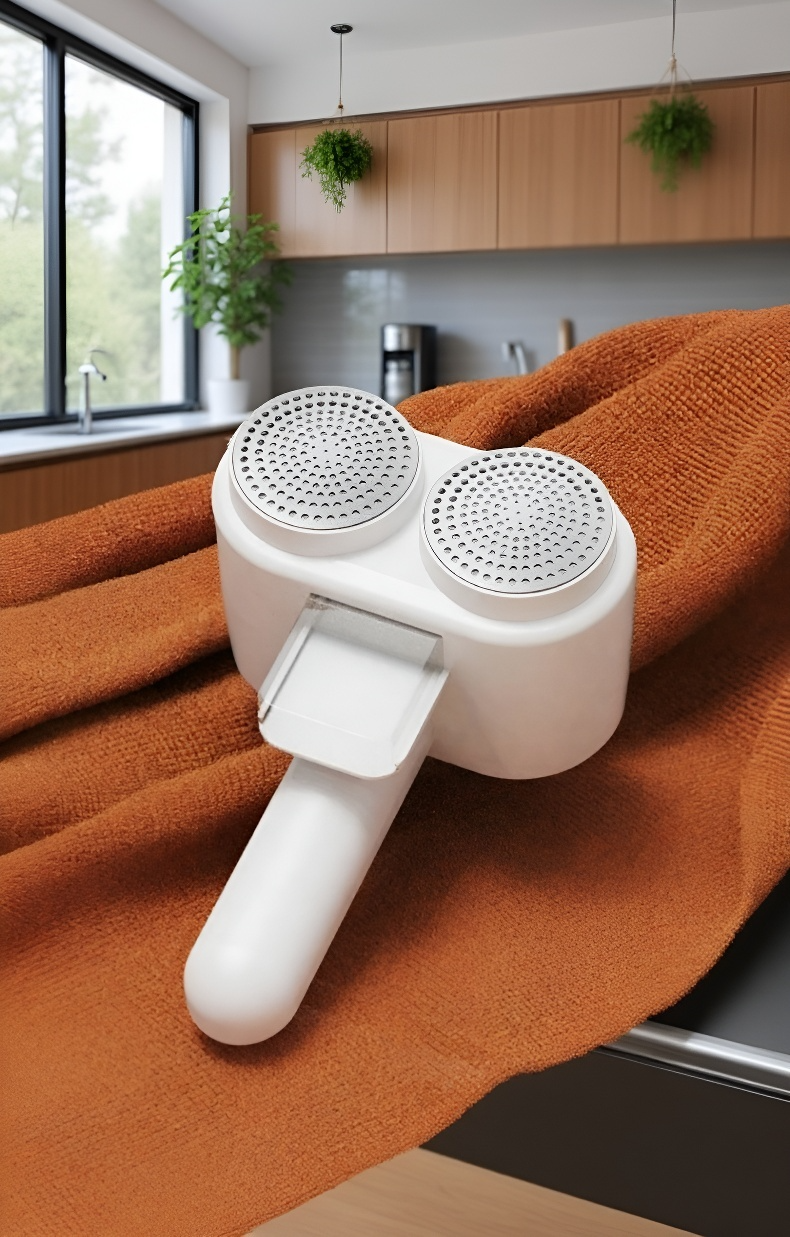 Recortadora de pelusa restaurando prendas