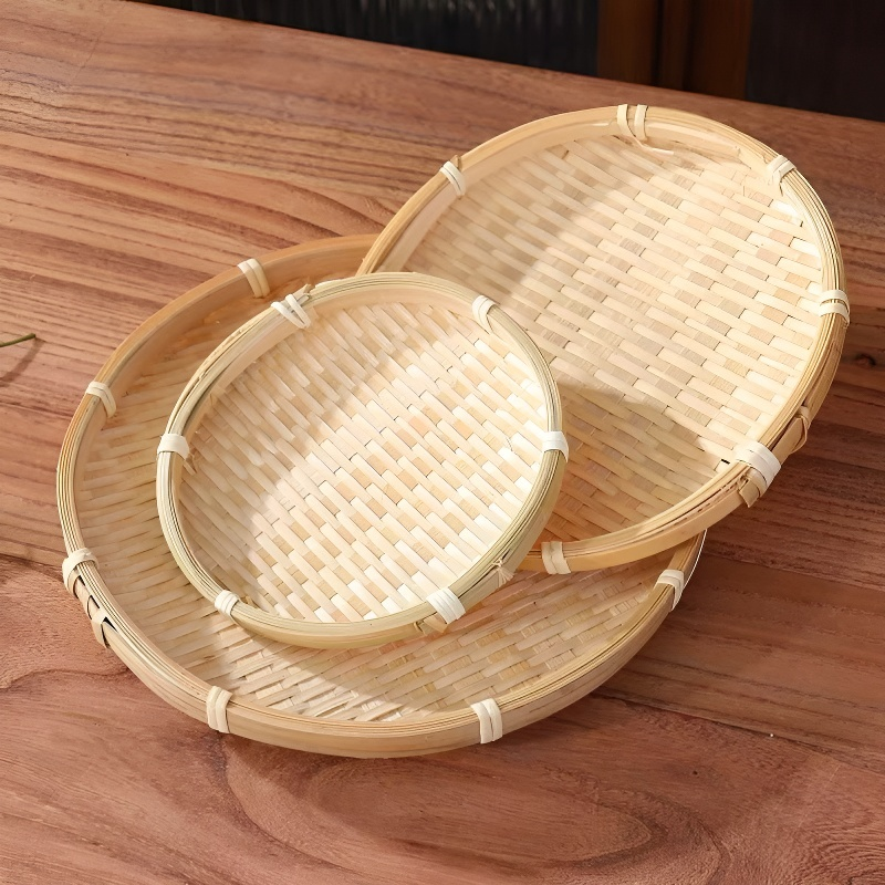 ตะแกรงไม้ไผ่กับตาข่ายกันแมลงสำหรับจัดเก็บ