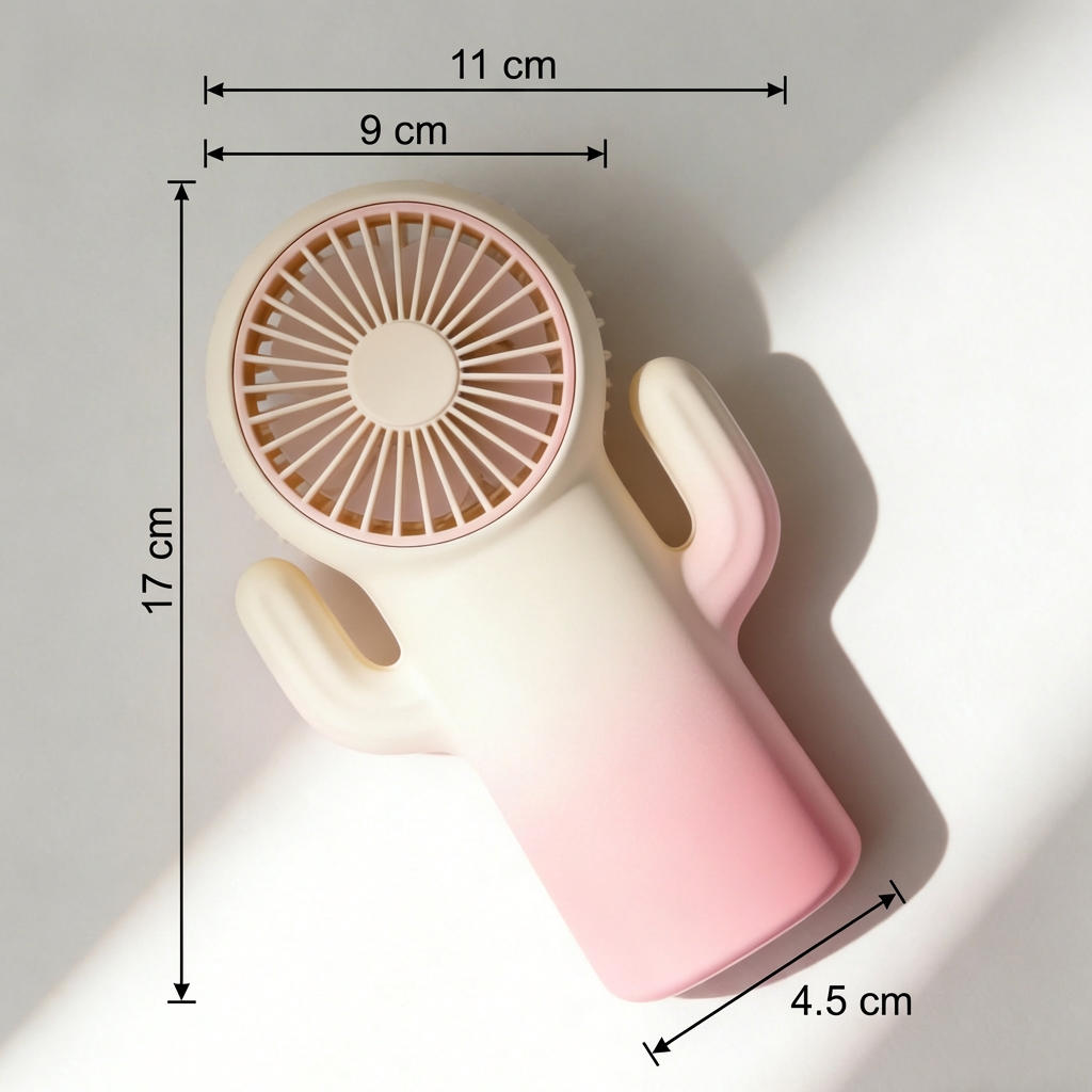 コンパクトサイズの卓上ミニファンをデスクに設置