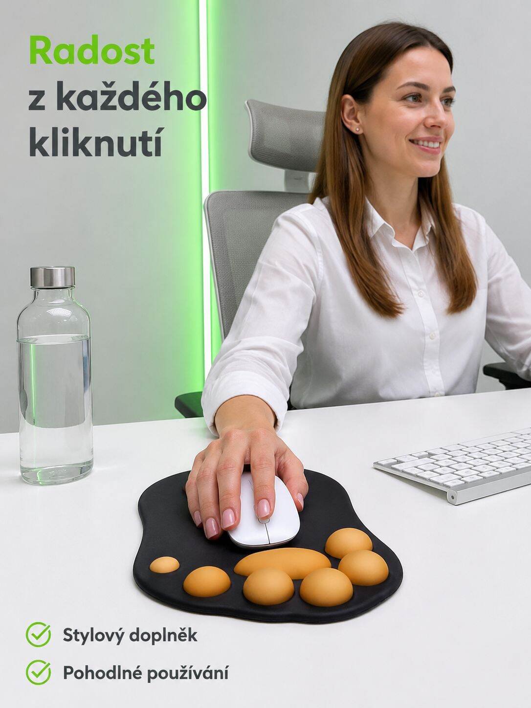 Pohodlná podložka pod myš pro ochranu zápěstí