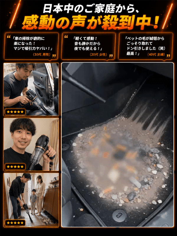 強力吸引コードレス掃除機