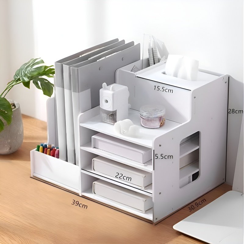 ชั้นวางเอกสารแบบตั้งตรงสำหรับสำนักงาน กล่องเก็บของอเนกประสงค์