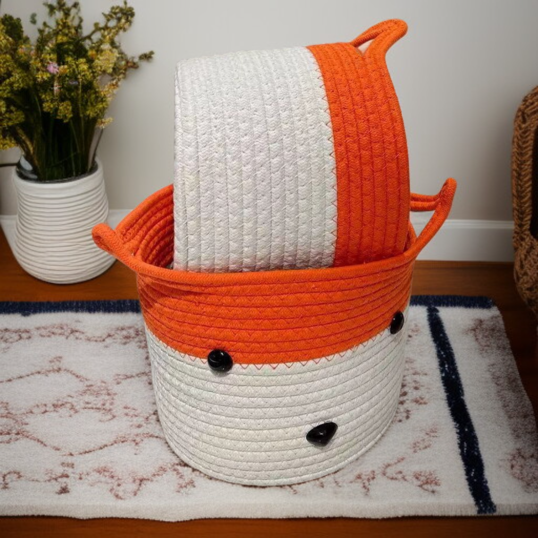 سلة تخزين مصنوعة يدوياً من جلد الثعلب