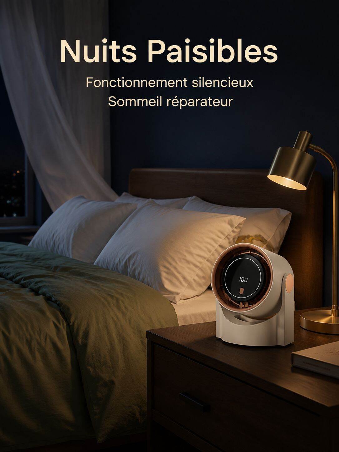 Ventilateur de climatisation 2-en-1 pour bureau et mur