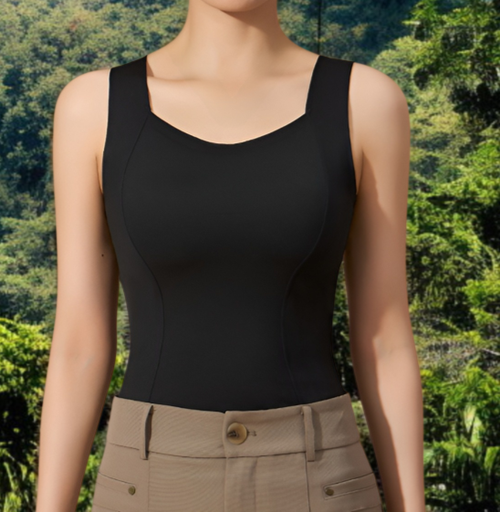 brelira-胸パッド付きシームレス加熱インナーウォームベスト