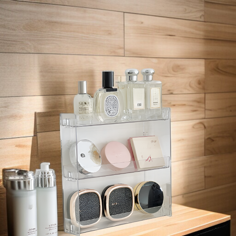アクリル壁掛け多層透明厚手化粧品置物ホームパンチフリーバスルーム収納ラック
