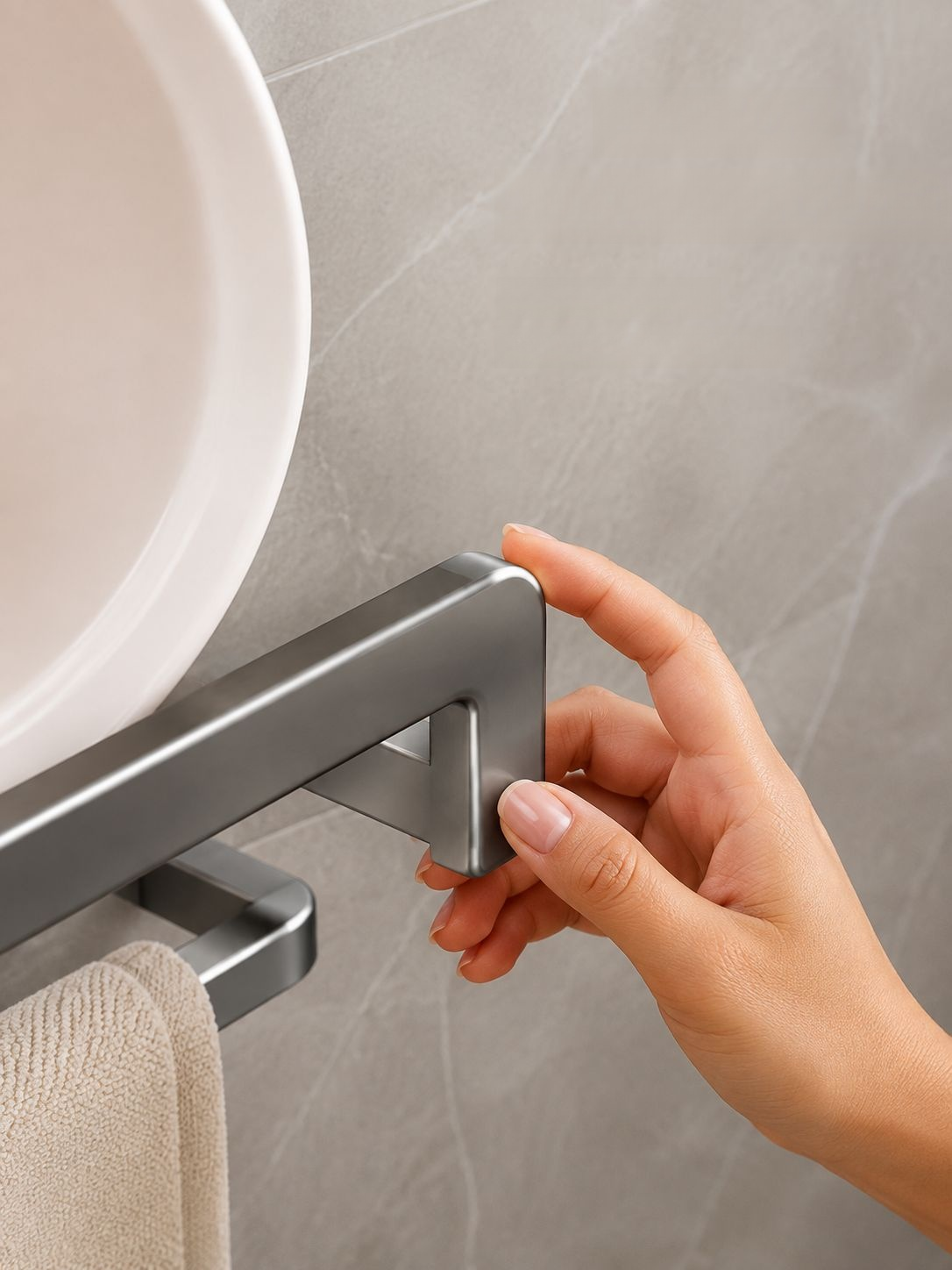 Material resistente y diseño minimalista del estante para baño