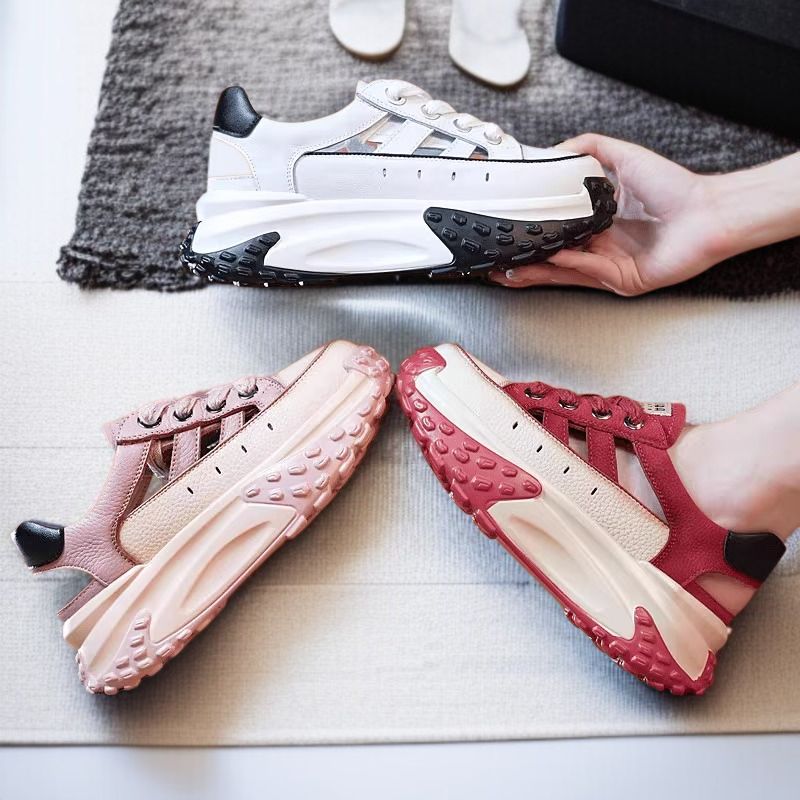 여성 스포츠 샌들 빈티지 가방 통굽 아빠 키높이 펀칭 샌들