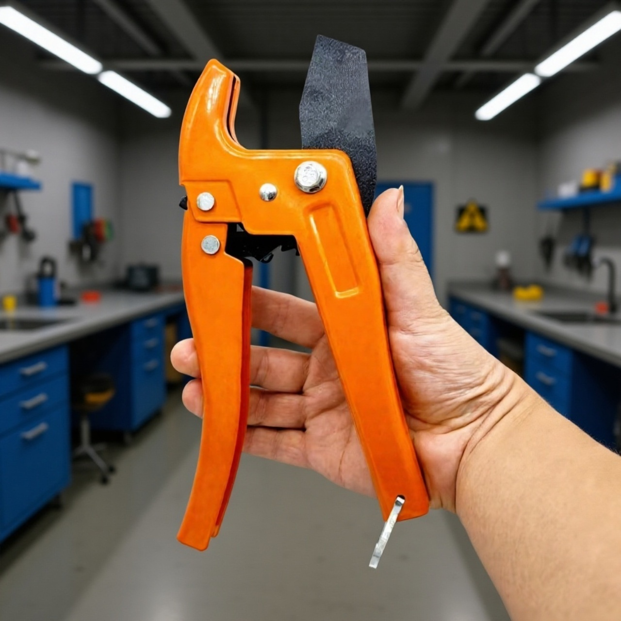 Praktyczny obcinak do rur na białym tle