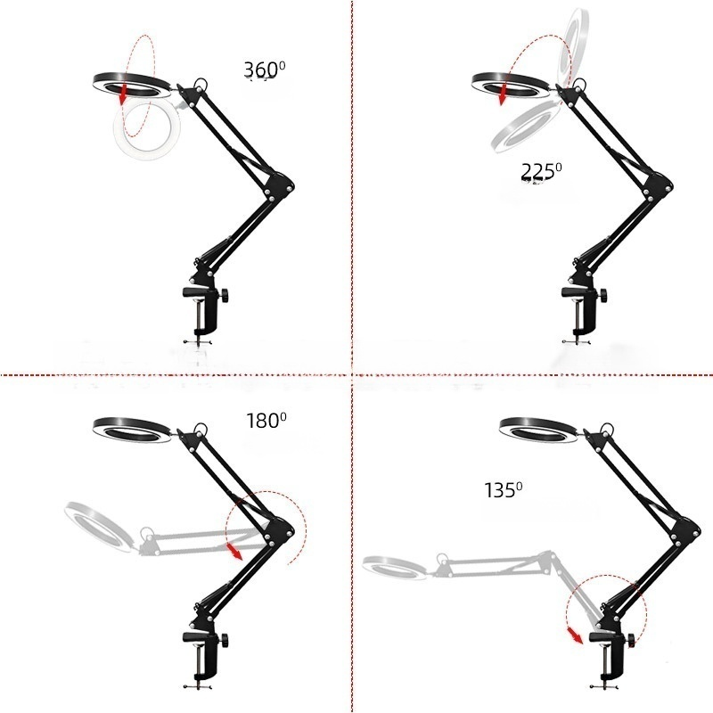 Multifunctional long-arm desk lamp