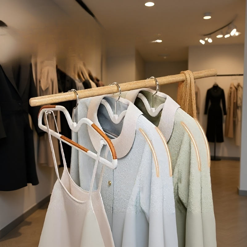 Perchero giratorio de plástico, diseño de hombro ancho, sin marcas, ideal para ropa pesada y húmeda