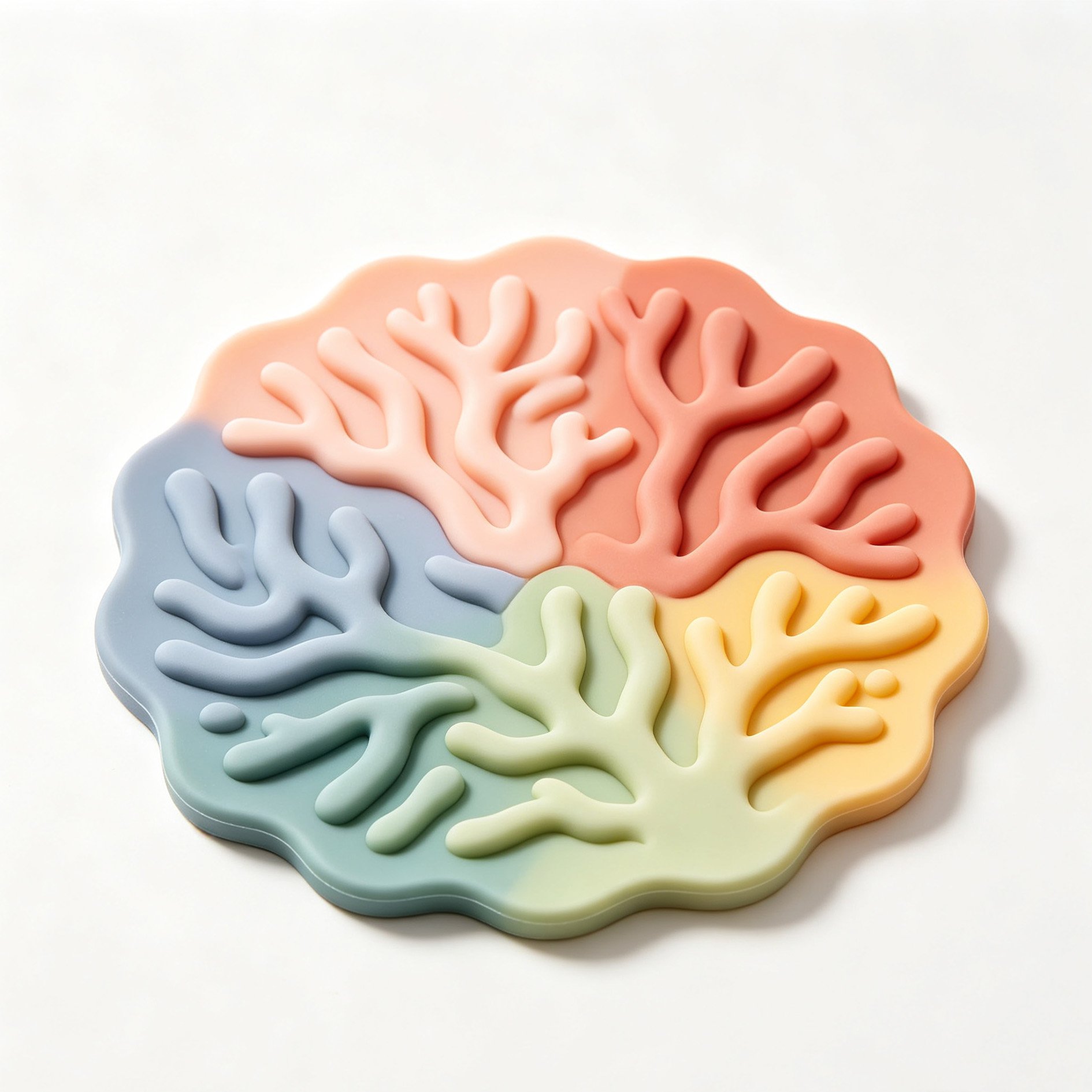 Coral Fantasy Island Silicone Coaster