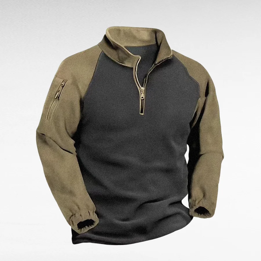 Herren-Fleece-Sweatshirt, beidseitig tragbar, Stehkragen, Frühling & Herbst